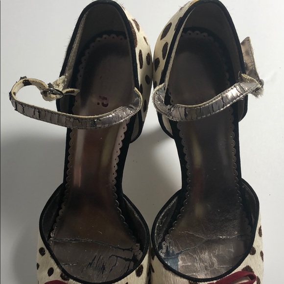 Cow Print Pony Hair Maryjane Heels - Picture 7 of 8